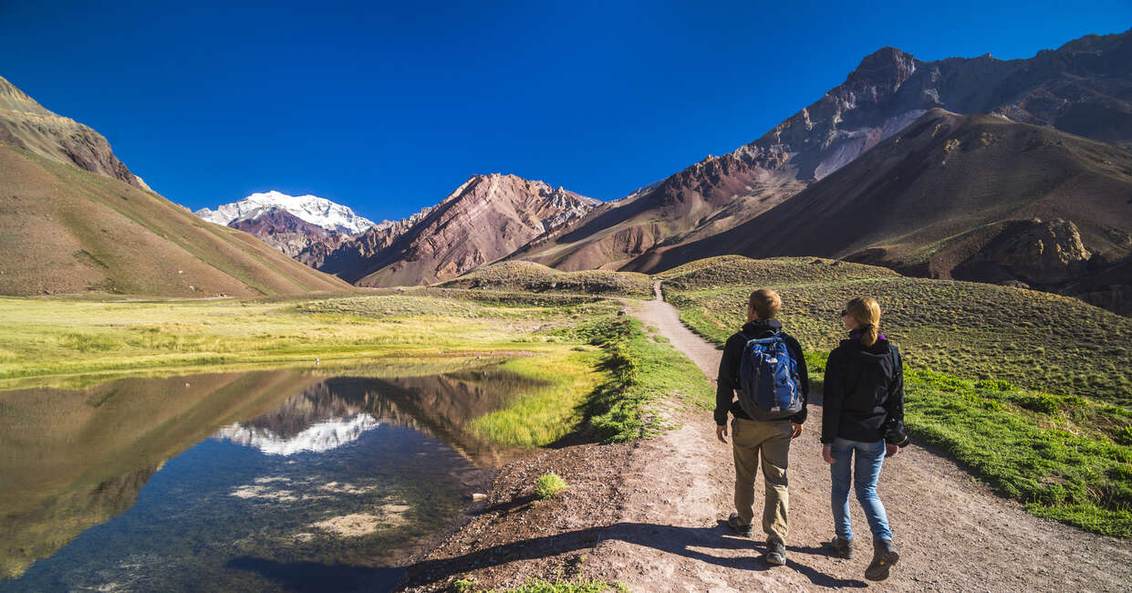 Walking in Aconcagua National Park, Argentina